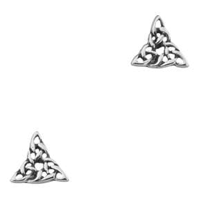 Celtic Knotwork Silver Triangle Stud Earrings