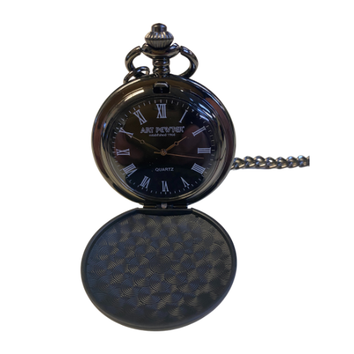 Huntsman Engraved Matt Black Pocket Watch