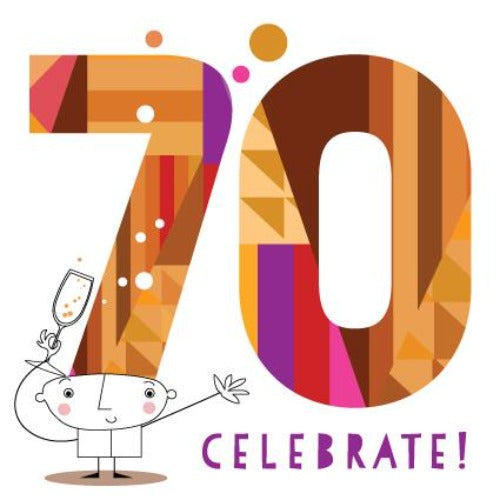 70 birthday card pink pig.2