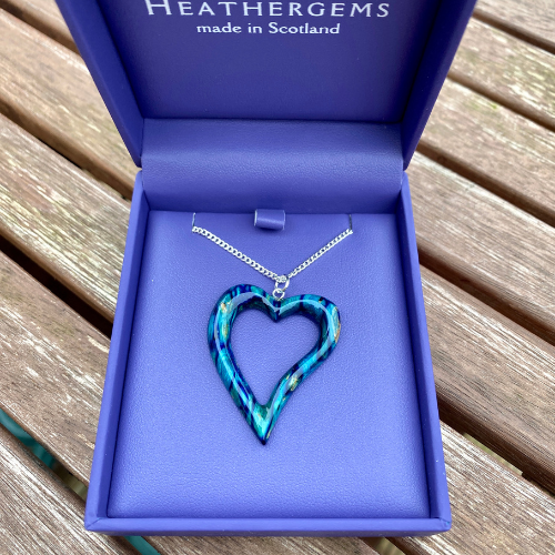 Heathergems Open Heart Pendant Necklace HP-40GR