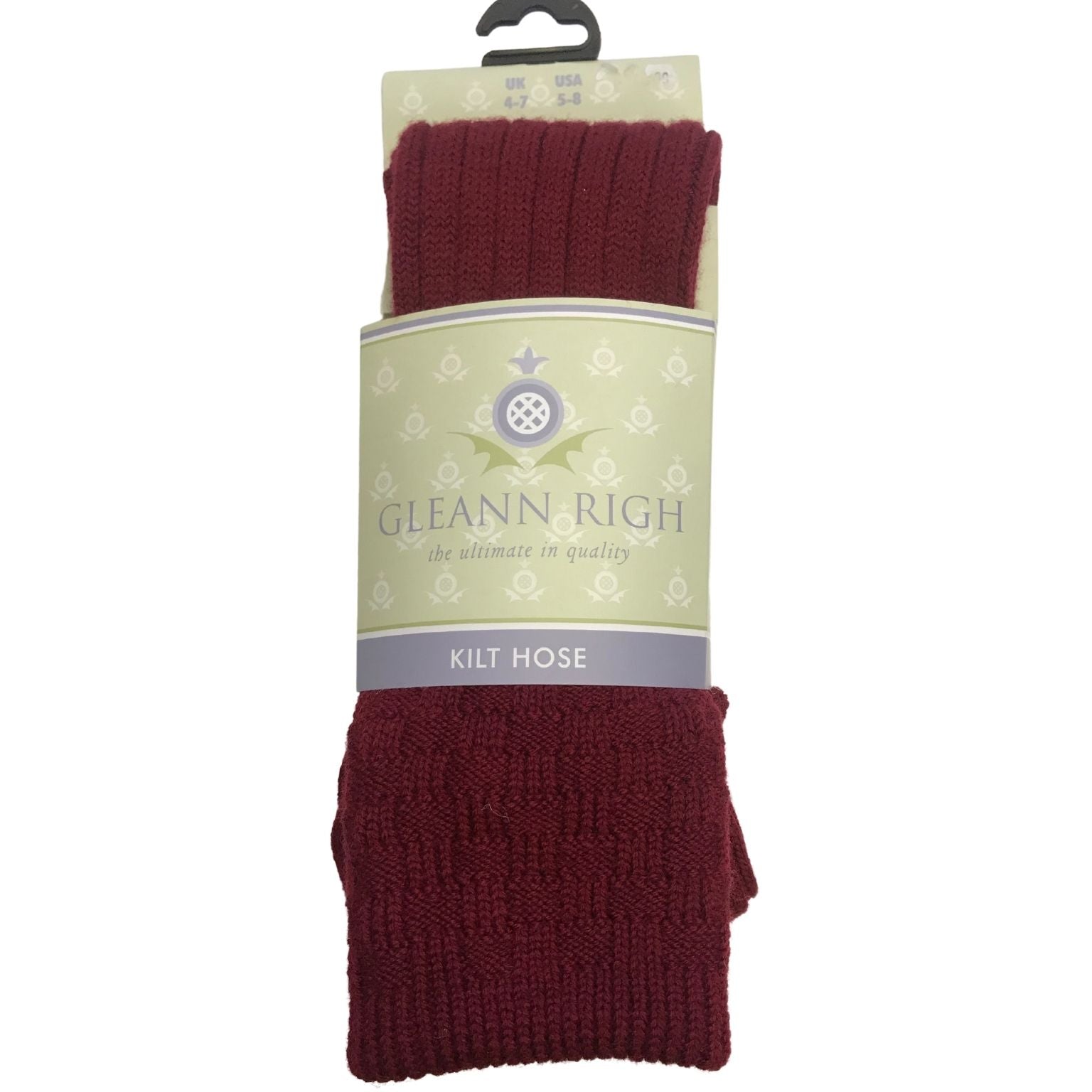 Mens Glenbeg Kilt Socks in Burgundy