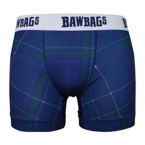 Bawbags Original Boxer Shorts - Blue Tartan in 4 Sizes (M, L, XL, 2XL)