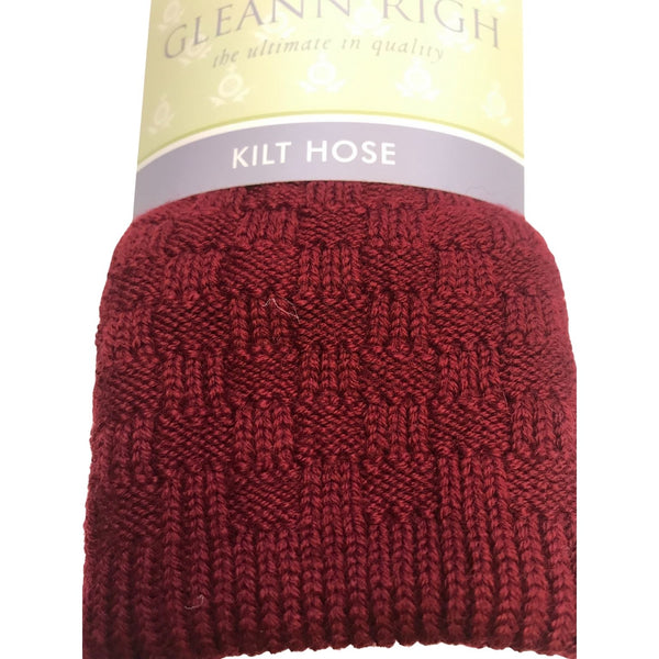 Mens Glenbeg Kilt Socks in Burgundy