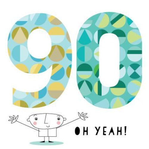 90 birthday card pink pig