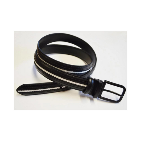 Coloured Leather Stripe Belt M