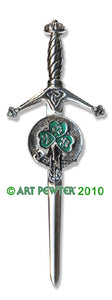 Shamrock Green Enamel Kilt Pin Made in Scotland by Art Pewter (CKP130GE)