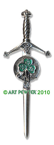 Shamrock Green Enamel Kilt Pin Made in Scotland by Art Pewter (CKP130GE)