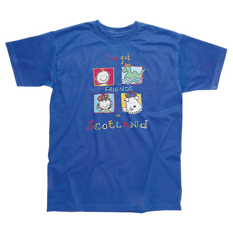 Friends in Scotland Children’s Blue T-Shirt Age 5-6
