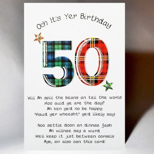Scottish Birthday Poem Card 50