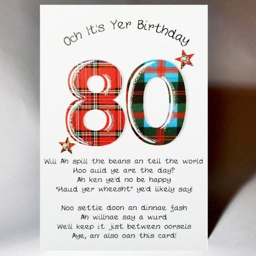 Scottish Birthday Poem Card 80