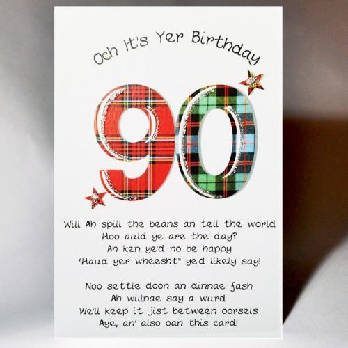 Scottish Birthday Poem Card 90