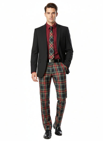 Black Stewart Tartan Trousers