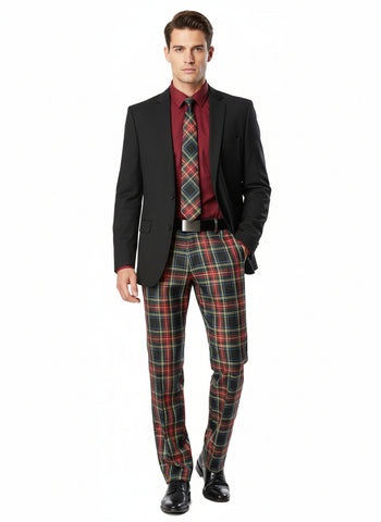 Black Stewart Tartan Trousers