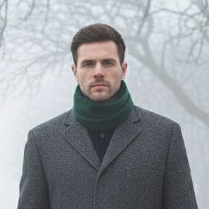 Bottle green lambswool scarf 1