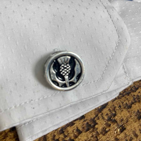 Round Thistle Polished Cufflinks KCL3P