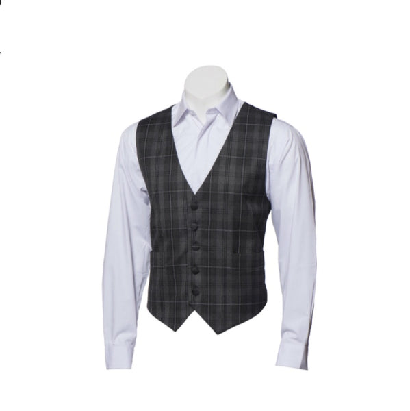Grey Granite Tartan Waistcoat 