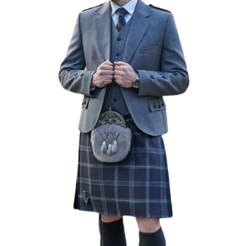 Grey tweed kilt discount jacket and waistcoat