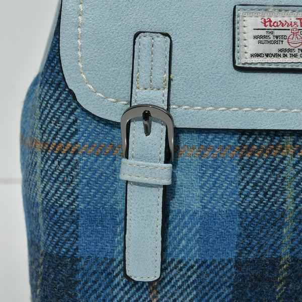 Harris Tweed Blue Tartan Backpack