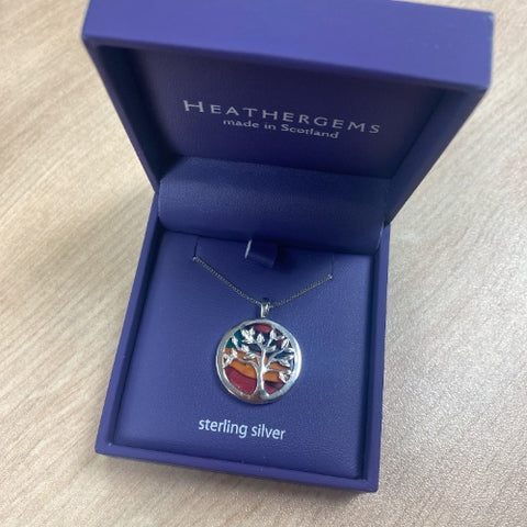 Heathergems Circle Tree of Life Silver Pendant Necklace SP437