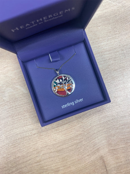 Heathergems Circle Tree of Life Silver Pendant Necklace