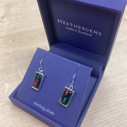 Heathergems Rectangle Silver Earings SE43