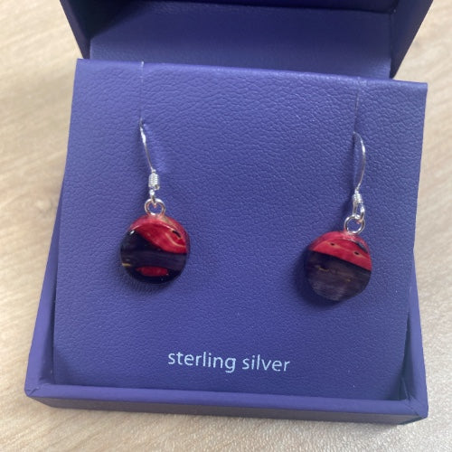 Heathergems Small Circle Drop Earrings SE14 RED
