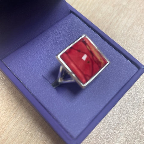 Heathergems Square Silver Plated Ring HR11