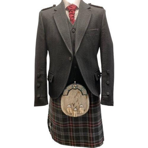 Black Crail Jacket with Hebridean Heather Kilt