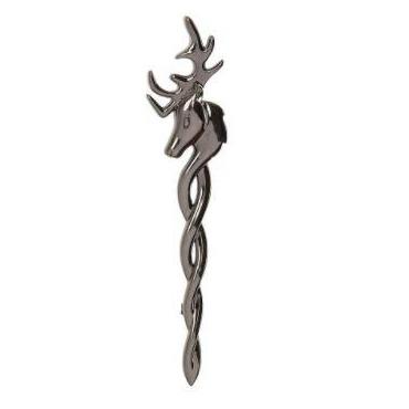 Black Chrome Stag Kilt Pin KP73B