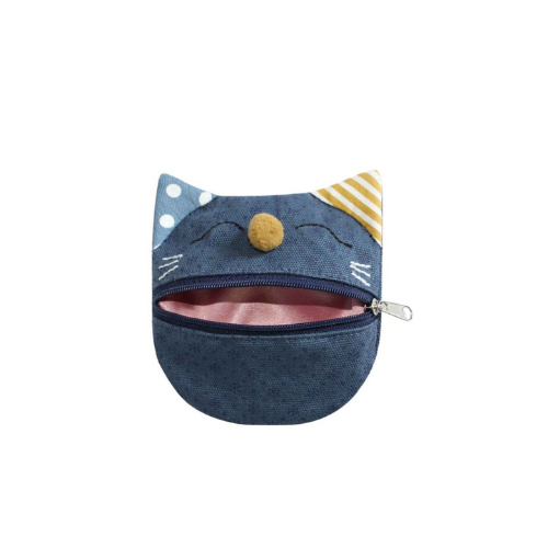 Earth Squared Canvas Purse - Navy Cat