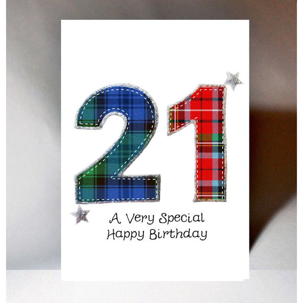 Scottish Tartan 21st Birthday Card