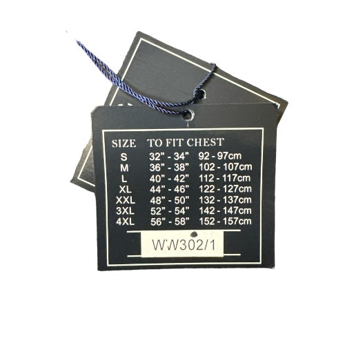 Sizing Label for waistcoat
