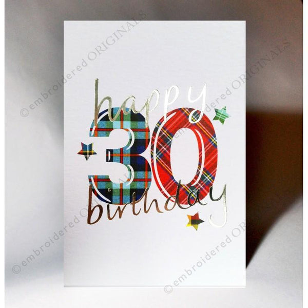 Scottish Tartan 30th Birthdy Card