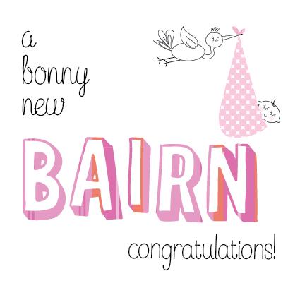 A Bonnie New Bairn Girl Card
