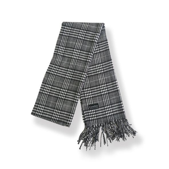 Cashmere Feel Black & White Check Scarf S15