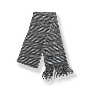 Cashmere Feel Black & White Check Scarf S15