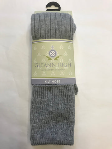 Mens Glenbeg Kilt Socks in Mid Grey
