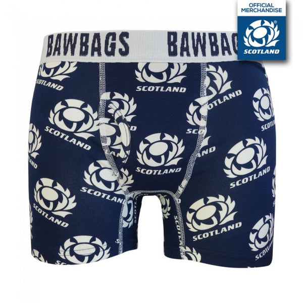 Bawbags Original Boxer Shorts - Scotland Rugby Badge (S, M, L, XL, 2XL)
