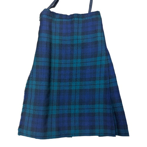 Mens Wool Kilt in Black Watch Tartan 28" waist 25" Length