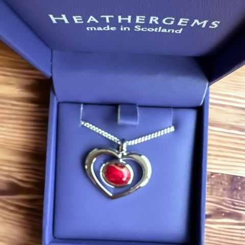 Heathergems Open Heart Heather Pendant Necklace HP13