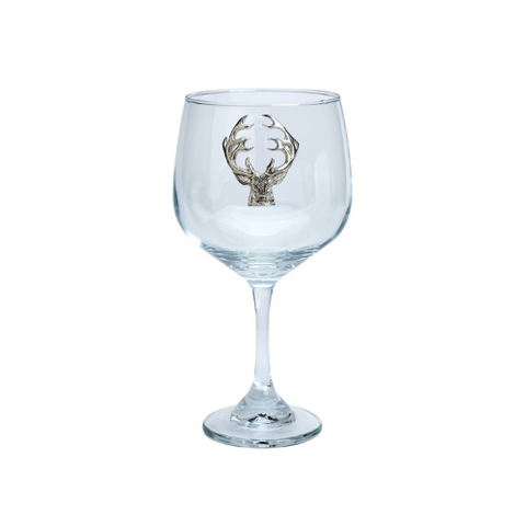 Stag Gin Glass Pewter