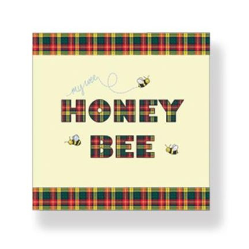 Set of 6 Honey Bee Tartan Coasters