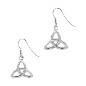 Celtic Trinity Knot Silver Drop Earrings