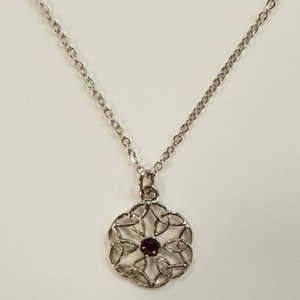 Celtic Knot with Stone Pendant Necklace Made in Scotland by Art Pewter (123)