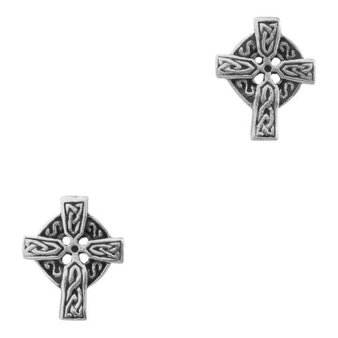 Celtic Cross Silver Stud Earrings 0495