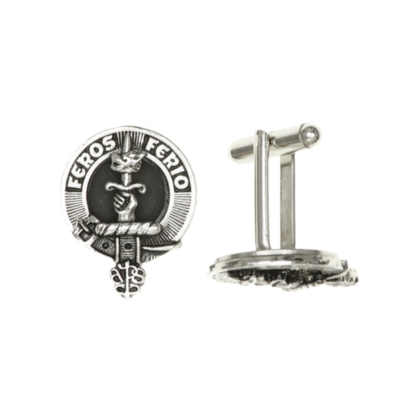 Shamrock Green Enamel Cufflinks Made in Scotland by Art Pewter (CCL130GE)