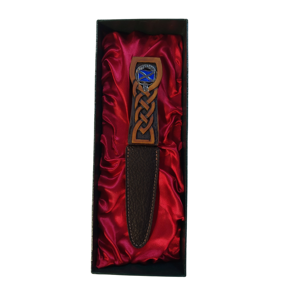 Wooden Sgian Dubh with Saltire Badge (SD-IC-WOOD-C125)