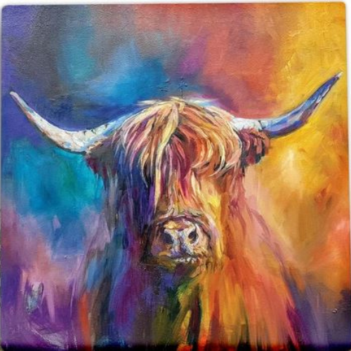 Harris Highland Cow Canvas