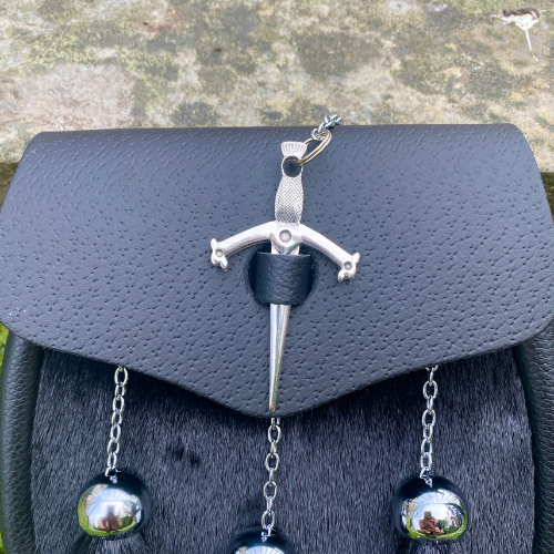 lack Semi Formal Leather Sporran by Margaret Morrison
