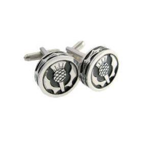 Round Thistle Polished Cufflinks KCL3P